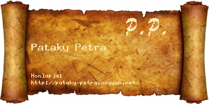 Pataky Petra névjegykártya
